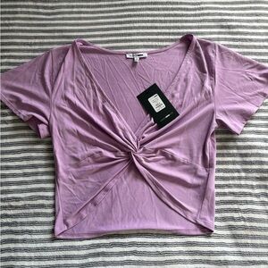 Fashion Nova Lilac Twist Crop Top